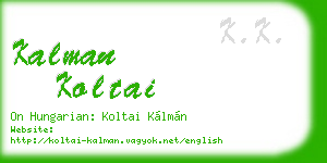 kalman koltai business card